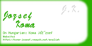 jozsef koma business card